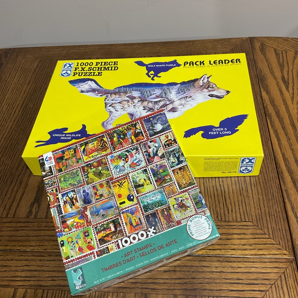 Pack Leader Wolf Puzzle and Art Stamps Puzzle Set 1000 pieces